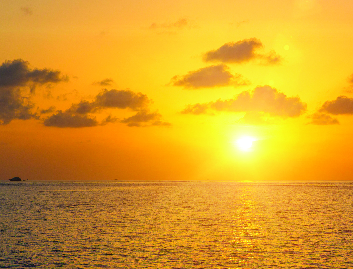 Sunset on sea in Maldives